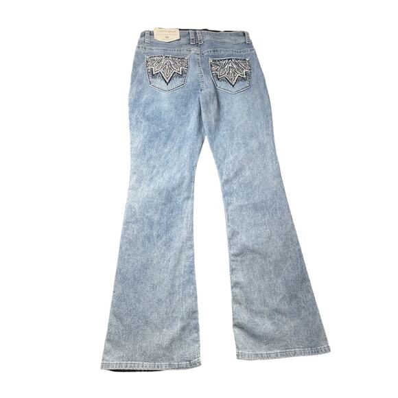 NWT Copper Flash Women's Cowgirl Boho Western Curvy Bootcut Beaded Jeans 10 - Picture 2 of 11